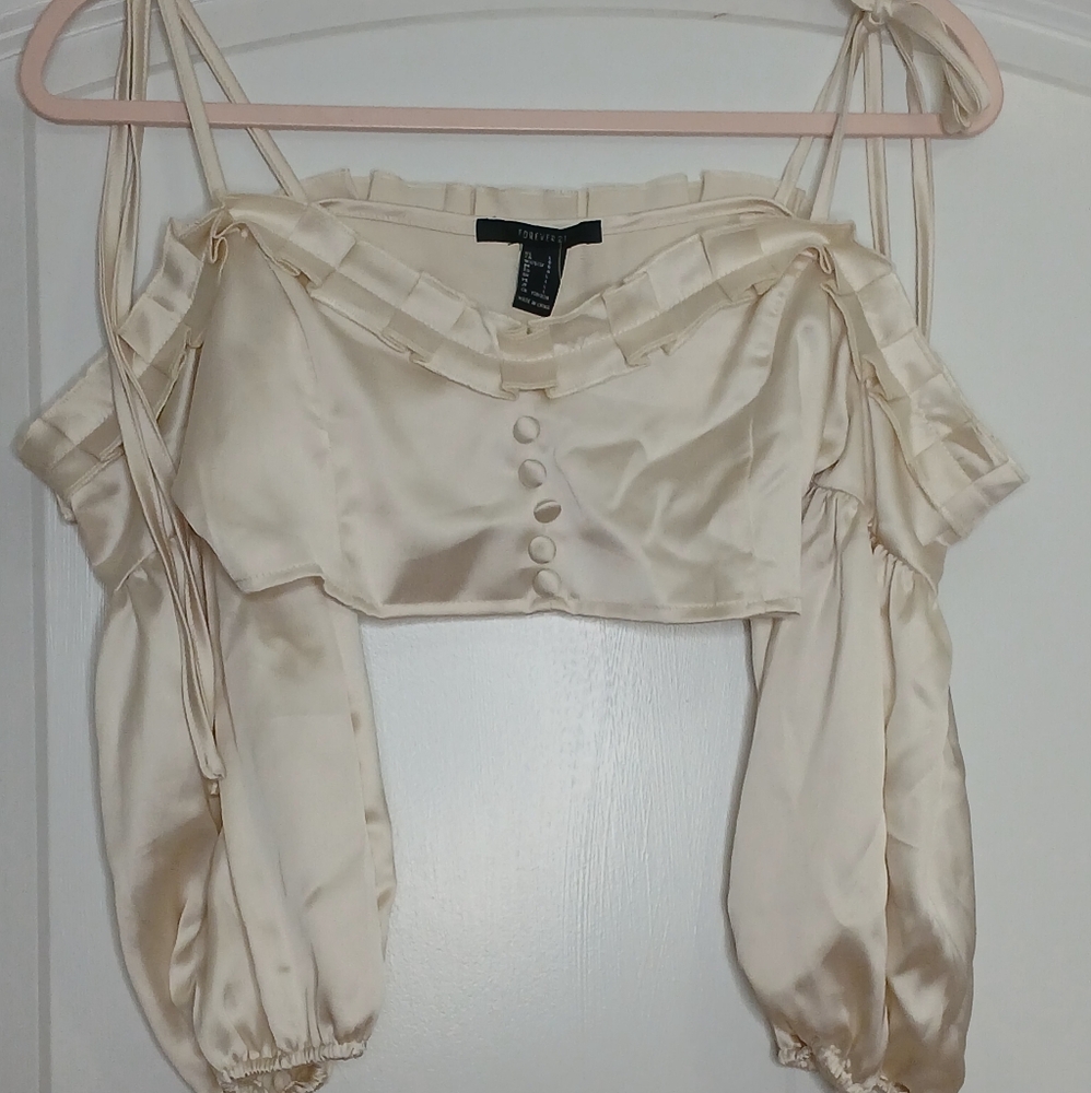Forever 21 satin crop top sz L